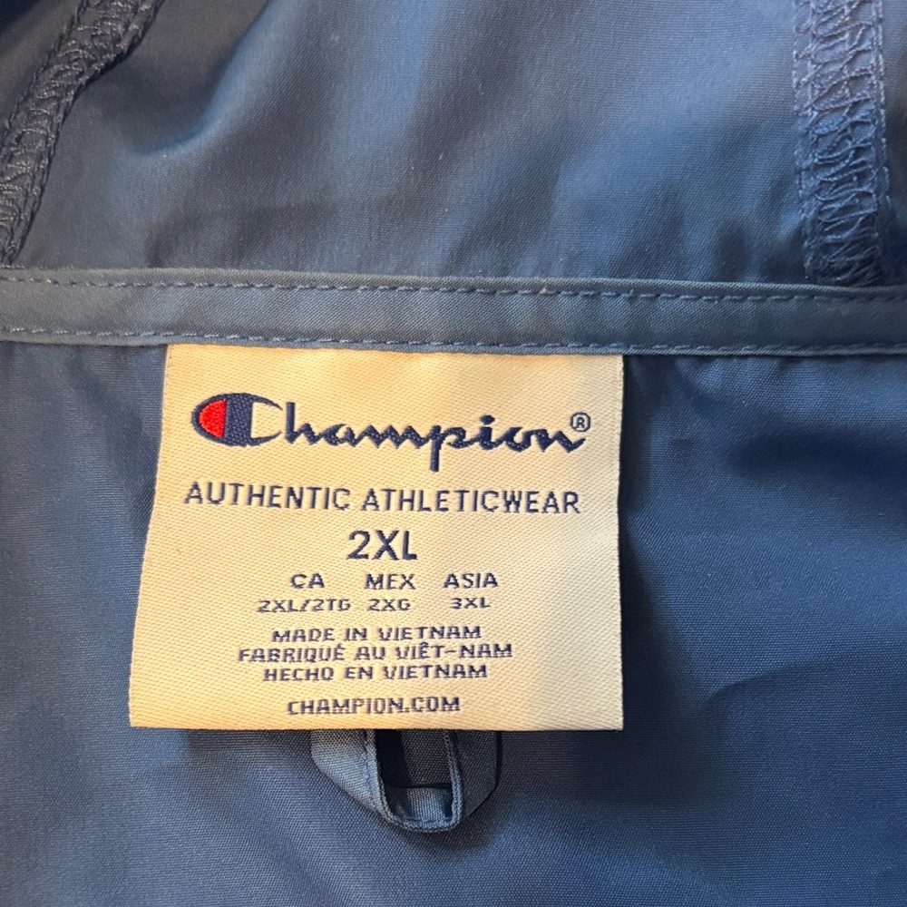 Champion Royal Blue Pullover Stadium Jacket Size 2XL - Picture 5 of 10